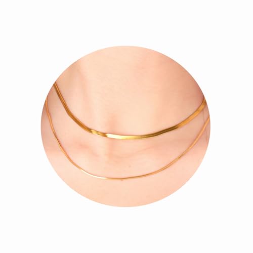 MILAKOO Damen Layered Halskette Herringbone Cuban Chain Necklace Schlangenkette Stapelbar Ketten Doppelt Geschichtet Choker für Frauen Gold von MILAKOO
