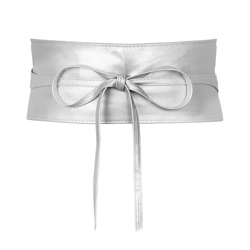 MILAKOO Damen Taillengürtel Breit Weichem PU Leder mit Kordelzug Damen Breiter Bindegürtel Obi Breite Wickel Taille Band Krawatte Gürtel für Kleid Hochzeit Partei von MILAKOO