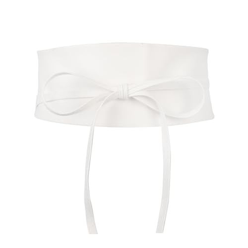 MILAKOO Damen Taillengürtel Breit Weichem PU Leder mit Kordelzug Damen Breiter Bindegürtel Obi Breite Wickel Taille Band Krawatte Gürtel für Kleid Hochzeit Partei von MILAKOO