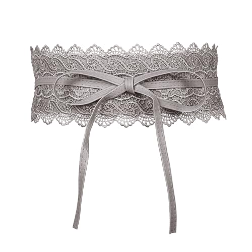 MILAKOO Damen Taillengürtel Breit Weichem Spitze mit Kordelzug Quaste Damen Breiter Bindegürtel Obi Breite Wickel Taille Band Krawatte Gürtel für Kleid Hochzeit Partei von MILAKOO