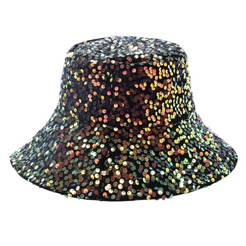 MILAKOO Disco Eimer Hut Metallische Holographische Eimerkappe Unisex Hip Pop Rock Hüte Festival Party Kopfbedeckung von MILAKOO