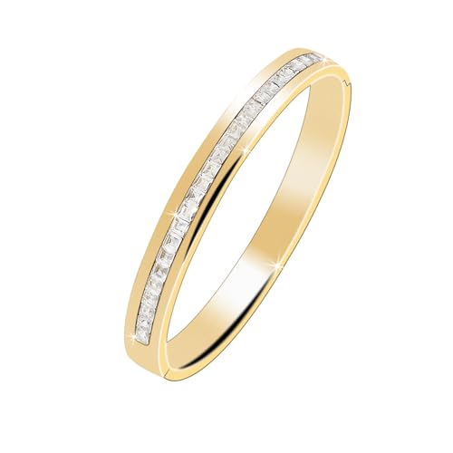 MILAKOO Edelstahl Armreif mit Strasssteinen 8mm Damen Stainless Steel Edelstahl Armschmuck für Party (Gold) von MILAKOO