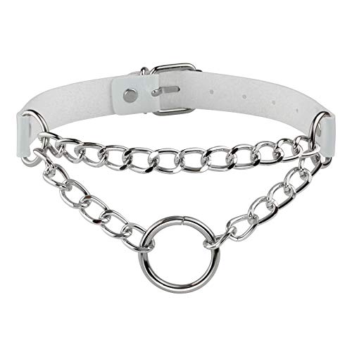 MILAKOO Frauen PU Leder Choker Punk Rock O-Ring Kragen Choker Halskette Schmuck von MILAKOO