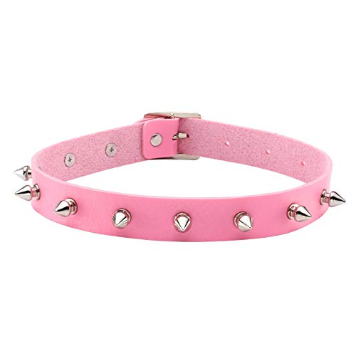 MILAKOO Frauen männer Coole Punk Goth Metal PU Leder Kragen Choker Halskette (Rose) von MILAKOO