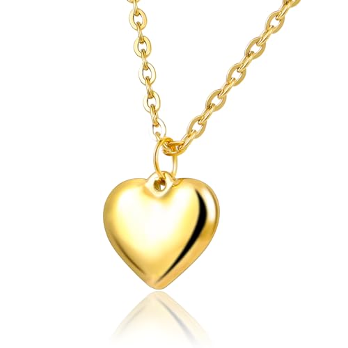 MILAKOO Gold Halskette für Frauen zierlich Herz Medaillon Liebe Charms Ketten Halskette Edelstahl von MILAKOO