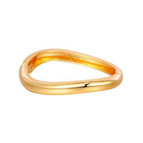 MILAKOO Gold Twisted Unregelmäßige Armband für Frauen Spirale Oval Armreif Offene Manschette Mode Minimalistische Schmuck von MILAKOO