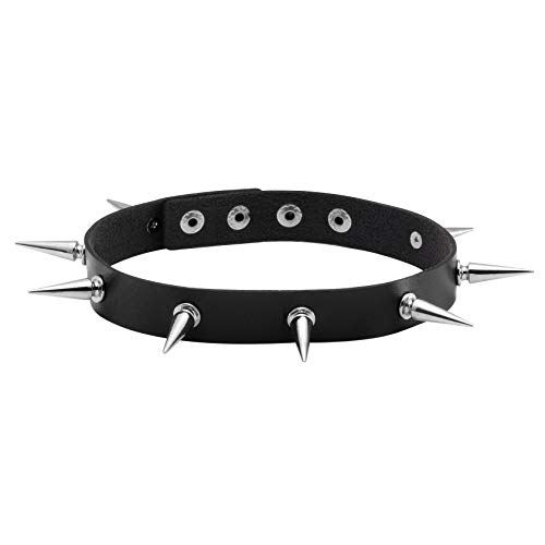 MILAKOO Gothic Halsband Damen Herren Nieten Leder Choker Punk Halsband 80er Gothik Punk Choker von MILAKOO