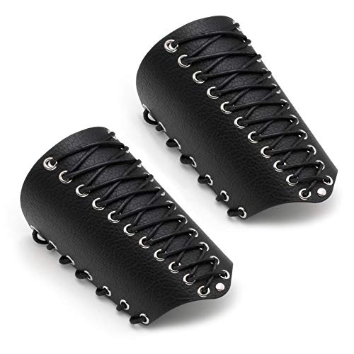 MILAKOO Herren Leder breite Manschette Wrap Gauntlet Wristband Befestigung Arm Rüstung Manschette einstellbar von MILAKOO