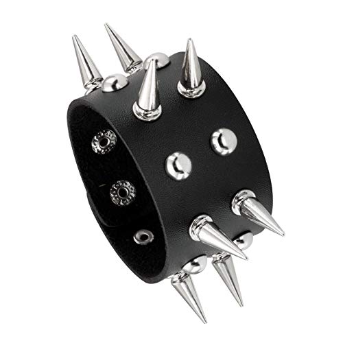 MILAKOO Herren Lederarmband Punk Geflochtene Schnur Legierung Armband Armreif Armband Schwarz/Braun von MILAKOO