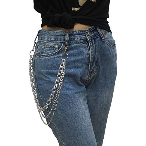 MILAKOO Hip-Hop Biker Schlüssel Brieftasche Kette Trucker Jean Hosen Kette für Männer Silber Farbe von MILAKOO