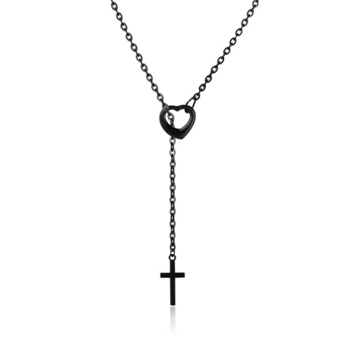 MILAKOO Lang Y Lariat Halskette Damen Schwarz Edelstahl Schlupfkette Collier Geschichtet Schlank Einstellbar Choker Herz Y-förmige Modeschmuck Kette MILAKOO Lang Y Lariat Halskette Damen Schwarz Edelstahl Schlupfkette Collier Geschichtet Schlank Einstellbar Choker Herz Y-förmige Modeschmuck Kette von MILAKOO