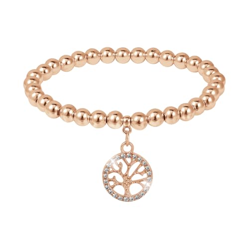 MILAKOO Lebensbaum Armband Damen 6mm Stretch Bead Armbänder für Frauen Perlen Armreif mit Baum des Lebens Armkette Anhänger von MILAKOO