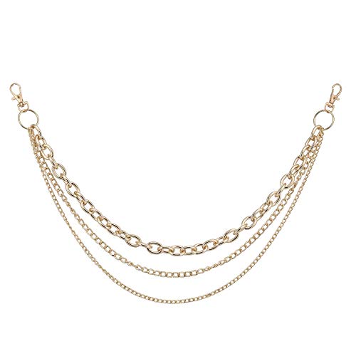 MILAKOO Men Coole Hosen Kette 3 Schichten Punk Gürtel KeyChain Hosen Brieftasche Ketten Gold Farbe von MILAKOO