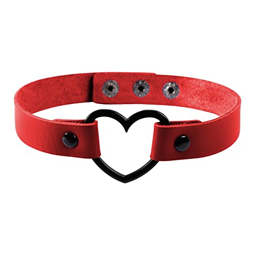 MILAKOO PU Leder Choker Damen Halsband gothtic Frauen Herz choker punk kragen herren rot von MILAKOO