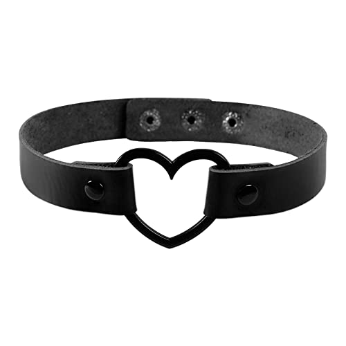 MILAKOO PU Leder Choker Damen Halsband gothtic Frauen Herz choker punk kragen herren schwarz von MILAKOO