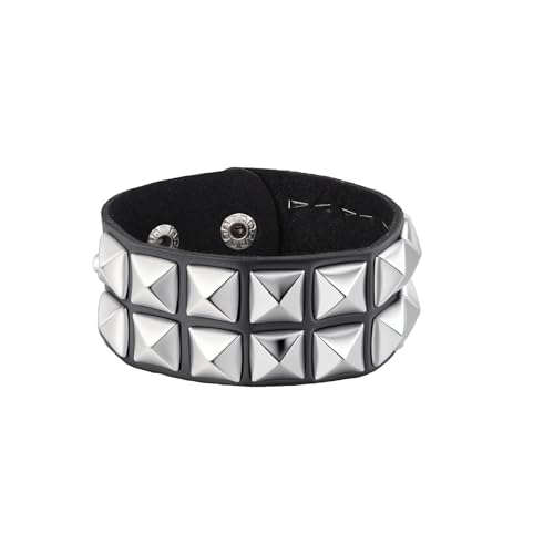 MILAKOO Punk Goth Armband Breiter Gürtel Manschette mit Nieten Retro Gothic Y2K Punkrock Accessoires für Frauen von MILAKOO