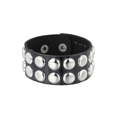 MILAKOO Punk Goth Armband Breiter Gürtel Manschette mit Nieten Retro Gothic Y2K Spike Emo Armbänder für Männer von MILAKOO