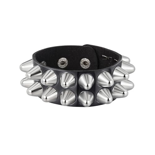 MILAKOO Punk Goth Armband Herren Damen Schwarzes Armband mit Nieten Retro Gothic Y2K für Halloween von MILAKOO