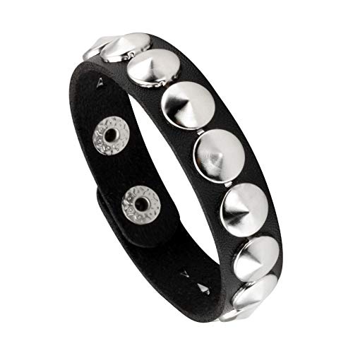 MILAKOO Punk Herren Lederarmband Wide Snap Button Wrap Armbänder Armband für Kinder, Jungen, Frauen von MILAKOO