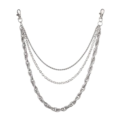 MILAKOO Punk Hose Kette Jeans Link Hip Hop Gothic Chain Gürtel Multi Layer Hosen Kette Brieftasche Kette für Unisex von MILAKOO