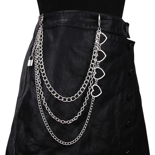 MILAKOO Punk Hose Kette Jeans Link Hip Hop Gothic Chain Gürtel Multi Layer Hosen Kette Brieftasche Kette für Unisex von MILAKOO