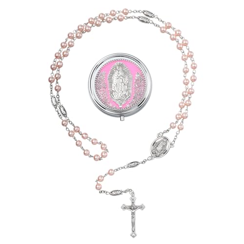 MILAKOO Rosenkranz Perlen Katholische Halskette für Frauen Männer Y Anhänger Kette mit Geschenkbox von MILAKOO