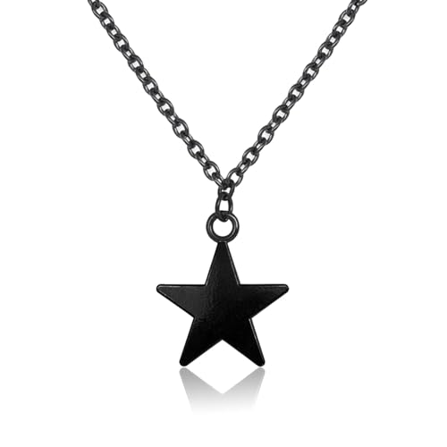 MILAKOO Schwarzer Stern Pentagramm Halskette Kabel Ketten Charms Anhänger Hip-Hop Mode Y2K Ästhetische Halskette von MILAKOO
