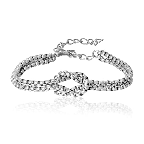 MILAKOO Silber Box Kette Link Armband Infinity Love Knot Armband Mode Geschenk Zubehör für Frauen MILAKOO Silber Box Kette Link Armband Infinity Love Knot Armband Mode Geschenk Zubehör für Frauen von MILAKOO