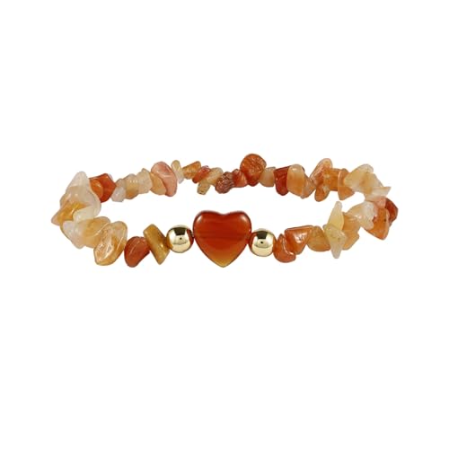 MILAKOO Splitterarmband Edelstein Armband Herzform Stretch 7Chakra Damen Armband Rot 1 Stück MILAKOO Splitterarmband Edelstein Armband Herzform Stretch 7Chakra Damen Armband Rot 1 Stück von MILAKOO