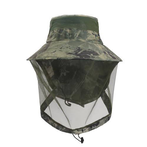 MILAKOO Unisex Volles Gesicht Mesh Hut Camo Wandern Hut Outdoor Camping Eimerhut von MILAKOO