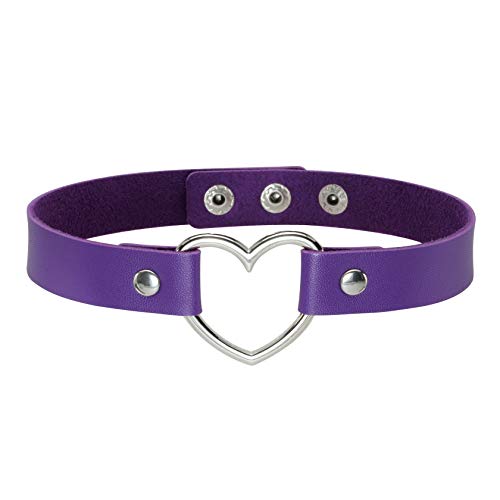 MILAKOO vintage love heart pu leder choker lila halskette goth choker kragen für frauen von MILAKOO