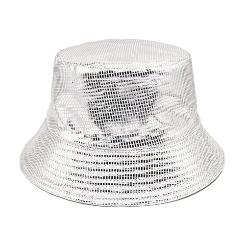 MILAKOO Wasserdichter Eimer Hut Punk Hip Hop Hologramm Metallic Eimer Hut Wasserdichter Regenhut für Unisex von MILAKOO
