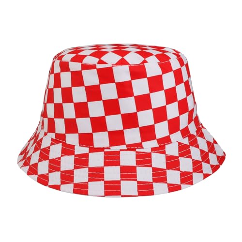 MILAKOO roten Segeltuchhut Karierten Muster Eimer Hut für Frauen lustige Outdoor Fischer Visor Hut MILAKOO roten Segeltuchhut Karierten Muster Eimer Hut für Frauen lustige Outdoor Fischer Visor Hut von MILAKOO
