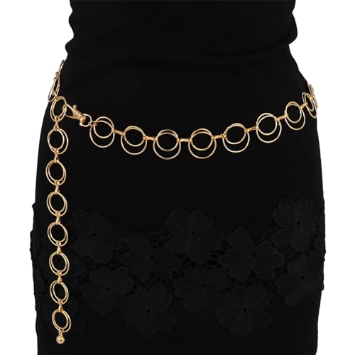 Milakoo Double Ring Link Chain Taillengürtel für Frauen Gold Chains Boho Mode Zubehör für Kleid von MILAKOO