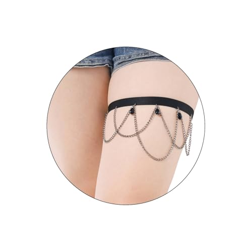 Milakoo Frauen verstellbare Oberschenkelkette Gothic Beinschmuck für Partys, Hochzeiten tägliche Outfits Körperketten Milakoo Frauen verstellbare Oberschenkelkette Gothic Beinschmuck für Partys, Hochzeiten tägliche Outfits Körperketten von MILAKOO