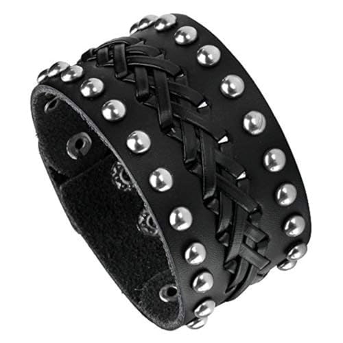 MILAKOO Men Lederarmband Punk Geflochtenen Seil Legierung Armband Armreif Armband von MILAKOO