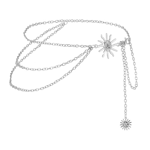 Milakoo Multilayer Taille Kette Gürtel Metall Körper Bauch Ketten Frauen Einstellbar Geschichtet Schmuck Jeans Gürtel für Kleider Jeans Hosen von MILAKOO