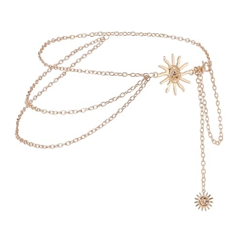 Milakoo Multilayer Taille Kette Gürtel Metall Körper Bauch Ketten Frauen Einstellbar Geschichtet Schmuck Jeans Gürtel für Kleider Jeans Hosen von MILAKOO