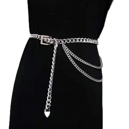 Milakoo Multilayer Waist Chain Belts Metal Body Belly Chains Women Adjustable Layered Jewelry Jeans Belt for Dresses Jeans Trousers Gold/Silver von MILAKOO