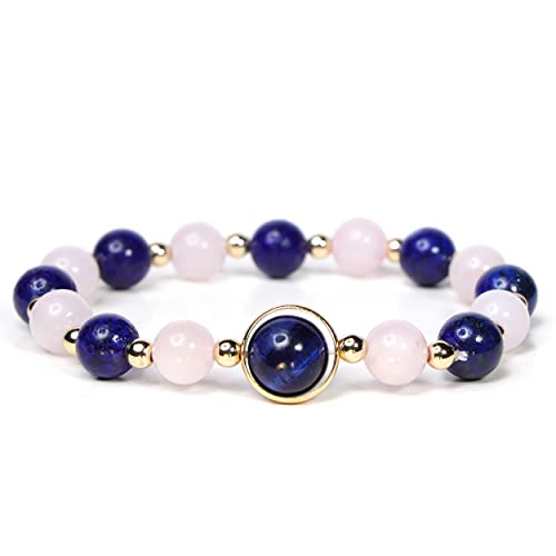 MILAKOO Naturstein Armband Damen heilsteine armband Frauen rosenquarz Armband Lapislazuli edelstein von MILAKOO