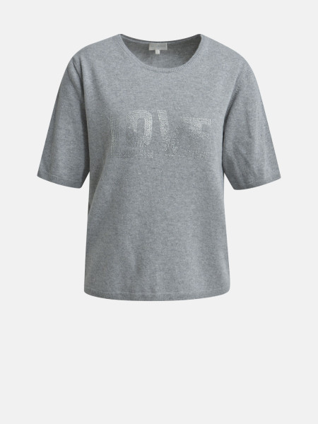 MILANO ITALY Damen Kurzarmpullover, grau von MILANO ITALY