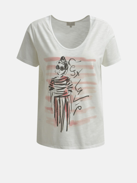 MILANO ITALY Damen T-Shirt, creme von MILANO ITALY