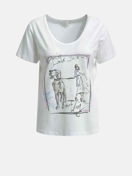 MILANO ITALY Damen T-Shirt, creme von MILANO ITALY