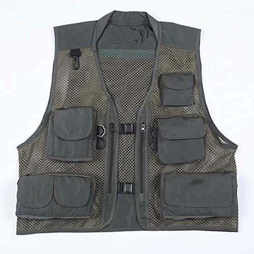 MILASIA Angeln Weste verstellbare Taille Multi Taschen ärmellose Jacke Mesh Fotograf Jagd für Männer Frauen von MILASIA