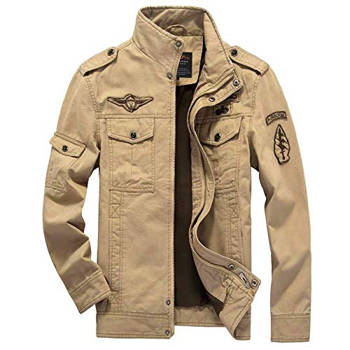 MILASIA Herren Winter Militär Jacke Gefüttert Übergangsjacke mit Stehkragen Blouson Bomberjacke BDU Fliegerjacke Männer Warm Winddicht Windbreaker von MILASIA