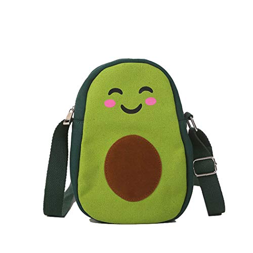 MILATA Obst-Avocado-Form Design Neuheit Mädchen Geldbörse Canvas Crossbody Bag Chic Umhängetasche für Frauen von MILATA