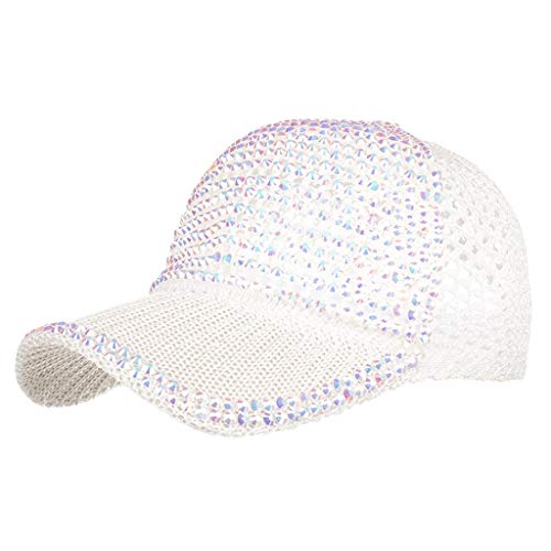 Baseballmütze Damen Mädchen Denim Blumen Diamant Baseball Cap Damen Mütze Jeans Kappe Basecap mit Glitzer von MILAX