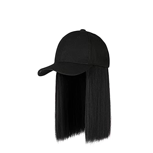 Extensions wie Echthaar Haarteile mit Schwarz Baseball Cap Lang Gewellt Synthetische Haare für Damen Haar Extension mit Baseball Cap von MILAX