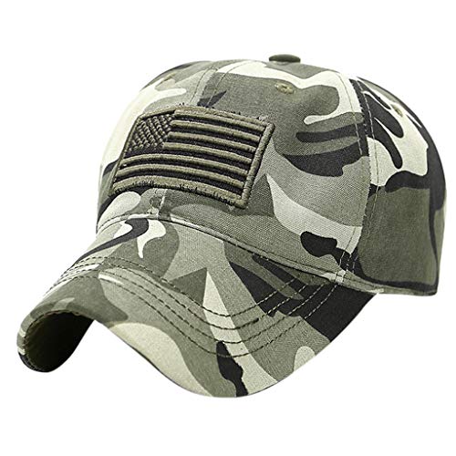 MILAX American Flag Baseballmütze Unisex Camouflage Baseball Cap USA-Flagge Baseballkappe Und Streifen Stickerei Kühle Wohnung Bill BaseballHat von MILAX