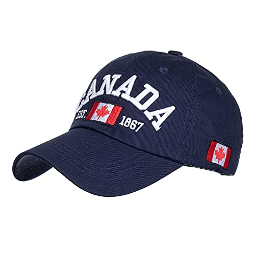 MILAX Baseball Cap, Unisex Baseball Kappen Baseball-Mütze Canada-Flagge Baumwolle Baseballkappe Ahornblatt Bestickt Herren Damen Verstellbar Papa Hut von MILAX